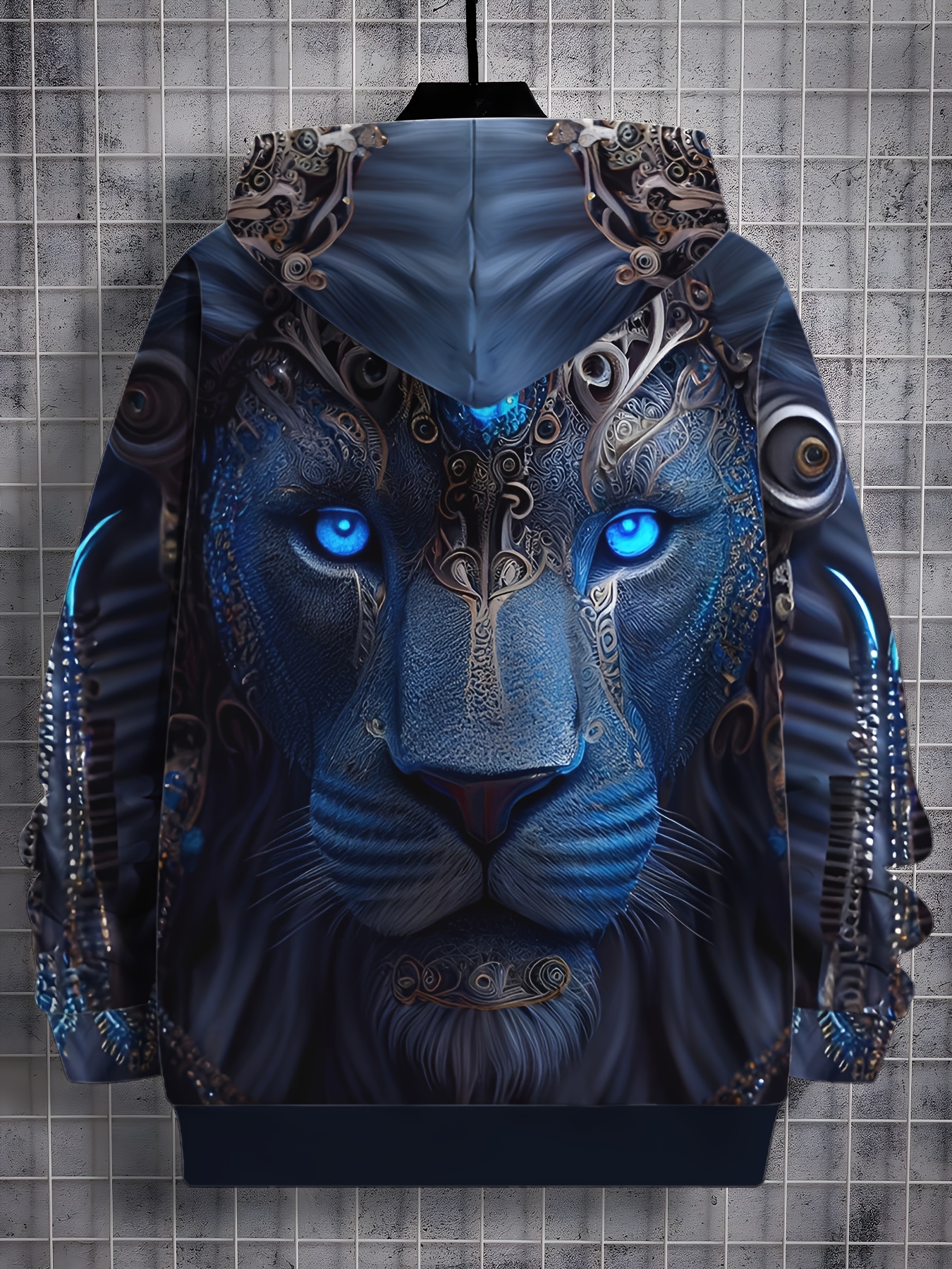 casual pullover hoodie with random polyester fiber relaxed fit digital printing machine washable details 1