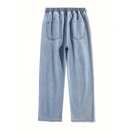 Cotton Blend Ripped Jeans for Adults - Casual Straight-Leg Cropped Pants with Distressed Detail, Non-Stretch Solid Color Summer Denim, Korean Style Hip Hop Fashion