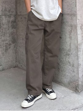 1pc Men'S Casual Denim Cargo Pants, Solid Color, Non-Stretch, Regular Length, Suitable for All Seasons, with Pockets, Woven Fabric, Slim Fit