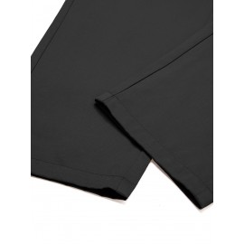 1pc Men'S Casual Cotton Drawstring Pants - Solid Color, Non-Stretch Fabric, Regular Fit, All-Season Straight Leg Cargo Trousers