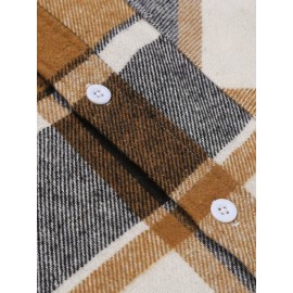 Mens Flannel Shirt Long Sleeve Plaid Jacket Casual Button Down Shirts Shacket