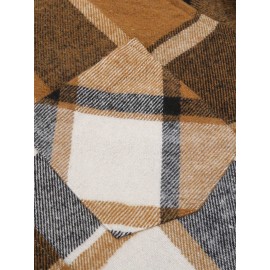 Mens Flannel Shirt Long Sleeve Plaid Jacket Casual Button Down Shirts Shacket