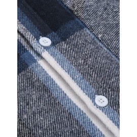 Mens Flannel Shirt Long Sleeve Plaid Jacket Casual Button Down Shirts Shacket