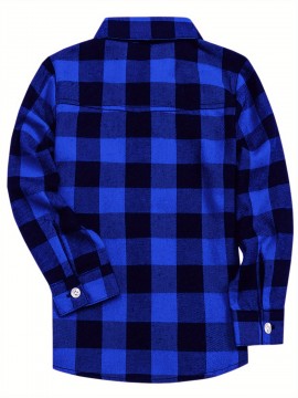 Men's Casual Long Sleeved Shirt, With A Collar Design And Checkered Pattern That Exudes Vitality, And Pocket Design That Is More Convenient.