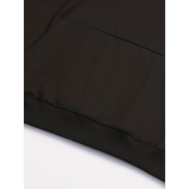 Men's Oversized Hip-Hop Style Hoodie with Geometric Print - Casual Pullover Sweatshirt for Fall & Winter, Polyester, Machine Washable