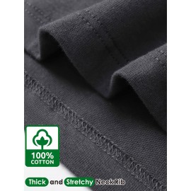 Men's Casual Cotton Long Sleeve T-Shirt - Crew Neck, Loose Fit, Spring & Fall Collection