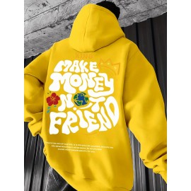 Men's Casual Hoodie, Spring/Autumn Fashion, Geometric Pattern, Knit Fabric, Regular Fit, Polyester, Stretchy, Crew Neck, 