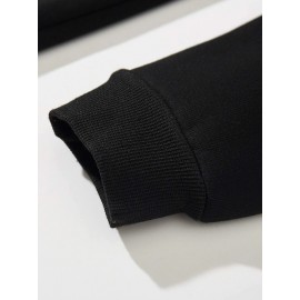 Men's Gothic Thorns Graphic Hoodie - Fall/Winter Casual Knit Fabric Zip-Up Hooded Sweatshirt with Geometric Pattern - 100% Polyester Slight Stretch Regular Fit